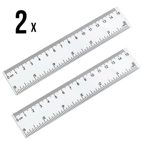 Ruler clear 6 inch - 2x, small