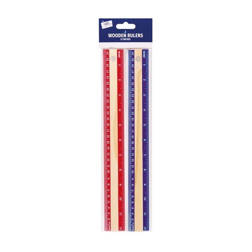 Pack inch wooden rulers - 2,