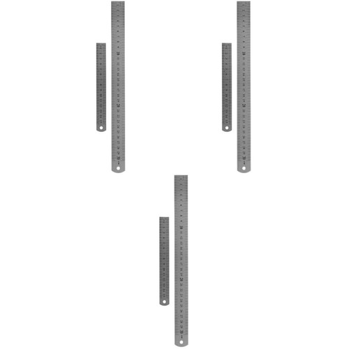 6pcs stainless steel - 6pcs, ruler