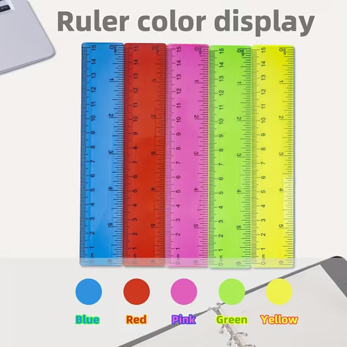 Plastic ruler 15cm - plastic,
