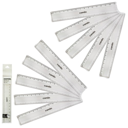 Plastic clear rulers 15 cm - clear, 6"/15