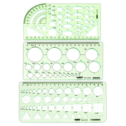 3pcs circle geometry template - 3pcs,