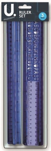 Piece ruler stencil set - ruler,