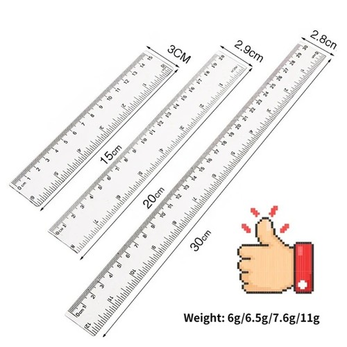 30cm clear ruler strong - clear, 12"-