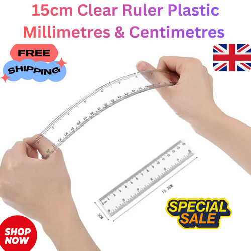 15cm clear plastic ruler - 15cm,
